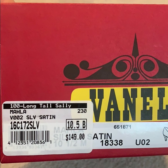 Vaneli silver/grey open toe satin heels - Picture 6 of 6